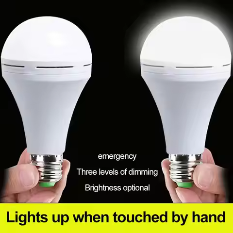 Emergency LED Light Bulb E27 9w 15w Rechargeable 1200mAh Battery AC100-240V for Camping Tent Lamp Ou