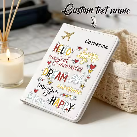 1 Personalized Custom Letter Name Passport Holder, Letter Pattern Design Passport Cover, Passport Ho