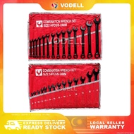 VODELL 14PCS Combination Wrench Spanner Set Tools 8-24mm Black Chrome Vanadium CRV Heavy Duty 6-poin