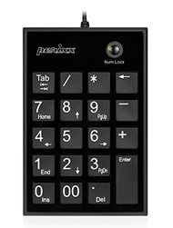 Perixx PPD-202 Wired 19 Keys Slim Numeric Keypad, Big Print Font, Silent Notebook Scissor Key Number