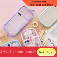 muji pencil case Transparent Mesh Pencil Case Creative Colored Pen Bag For Students High Quality Storage Pouch Stationer