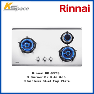 Rinnai RB-93TS  3 Burner Built-In Hob Stainless Steel Top Plate