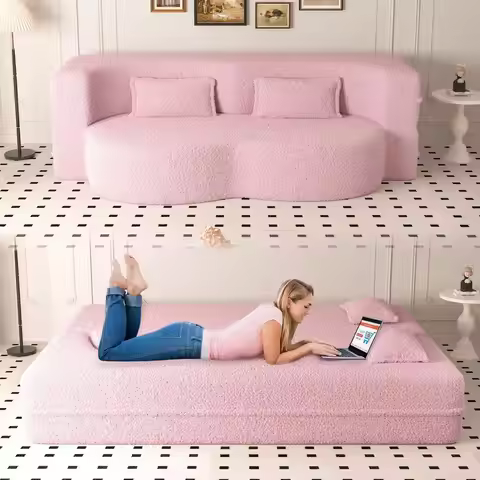 Teddy Folding Floor Sofa Couch Bed,Convertible Folding Sofa Bed, Full Size Love Seat Sleeper Bed Flo