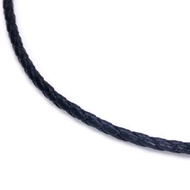 Tali Kalung Anyam Korea Polos Hitam / Braided Black PU Leather Necklace Cord Chain Lobster Claw / Ra