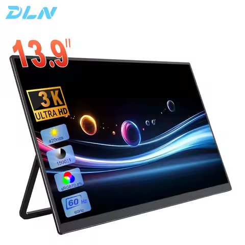 DLN 13.9 inch 3K Portable Monitor 2000P 70.80 sRGB 60Hz Laptop Screen Extender Stand Type Monitor Fo