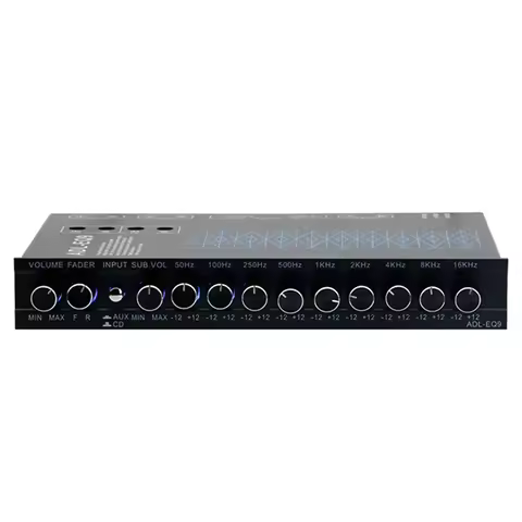 B50B-Auto Cube 9 Band Graphic Equalizer Digital Car Audio ADL-EQ9 Full Series Car Amplifier Equalize