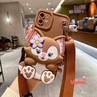 Cartoon Lina Bell Soft Casing For OPPO Reno 7 4G 5G 6 6Z 4 Pro 4G 5G LinaBell Wallet Phone Case With Long Lanyard