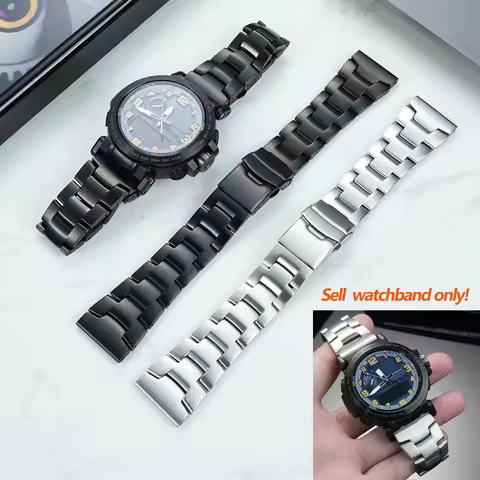 23 24mm Men‘s Stainless Steel Watchband for Casio watch PRG-600/650 PRW-6600 PRG-60/50//30/70Y metal