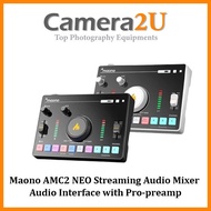 Maono AMC2 NEO Streaming Audio Mixer Audio Interface with Pro-preamp Bluetooth Built-in Battery Nois