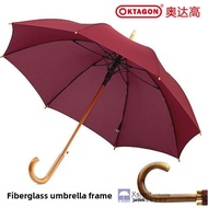 Payung Automatik Jerman Oktagon IUGR Payung Automatik Tahan Angin Fiber Kayu Payung Basah Paparan Pa