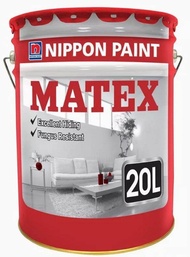 Nippon Paint Matex 7L / 20L (White) 9102 - Ceiling Paint - Matt Finish - Anti-Fungus / Algae - Maximum Hiding Power! - 7 Liters