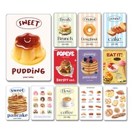 🍮 Vintage Dessert Metal Tin Sign Caramel Bakery Theme 🧁 23 Designs Cafe & Kedai Dessert Wall Decor 🍰