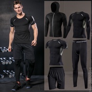 2021Men's Tight Sportswear Suits Running Sport Sets Jogging Compression Sweatshirt Training Pants Fitness Jacket Workout Shorts