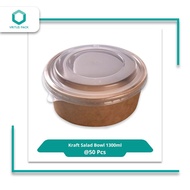 VirtusPack Eco-Friendly/ Paper Bowl/ Kraft Salad Bowl 1300 ML 50pcs/