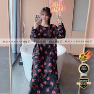 (BELLA HAZAHA) KAFTAN DRESS LENGAN PANJANG, KUALITI UPGRADED, BAJU TIDUR PEREMPUAN, BAJU TIDUR VIRAL
