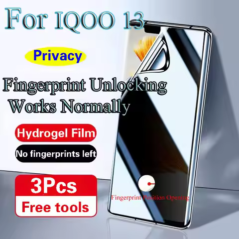 IQOO13 Anti-peeping Hydrogel Film For VIVO IQOO 13 Privacy Screen Protector IQOO13 Fingerprint Unloc