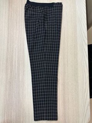 Uniqlo 女裝 日本限定款 SMART 九分褲 鬆緊腰 彈性 黑色 棕格 M號 182027