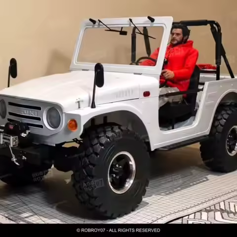 FMS 1/6 Jimny Crawler Upgrade Kit, Competition Front Bumper Foldable Fuel Can Holder & Side Mirrors 