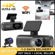 กล้องติดรถยนต์ 4K Ultra HD พร้อม WiFi เลนส์คู่ บันทึกภาพชัดเจน ระบบจอดรถตลอด 24 ชั่วโมง