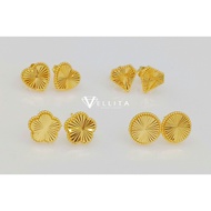 [VELLITA]NEW Earring "L&V Luxury Design" Studs Earrings 999.9 Bangkok Gold Plated Earrings ELV <Suba