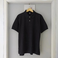 Polo Shirt Uniqlo Black Original | Bekas Second Cotton Lacoste Ralph