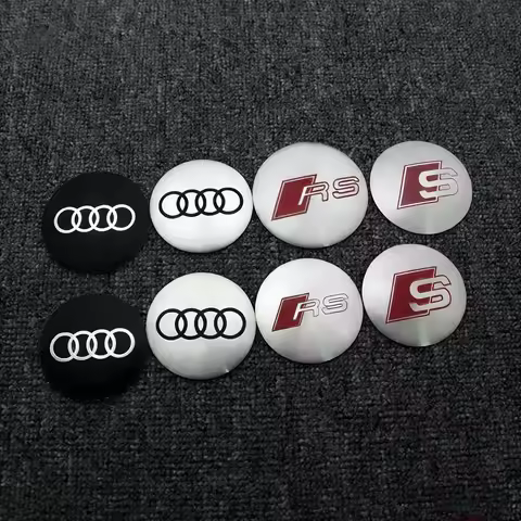 4PCS 56mm/75mm/90mm Car Badge Wheel Center Cover Stickers Hub Caps Decal For Audi A3 A4 A6 A7 A8 Q3