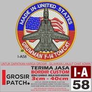 I-A58 MADE IN UNITED STATES GRUMMAN F-14 TOMCAT PATCH EMBROIDERY LOGO - WHOLESALE PATCH REVIEW/TESTI