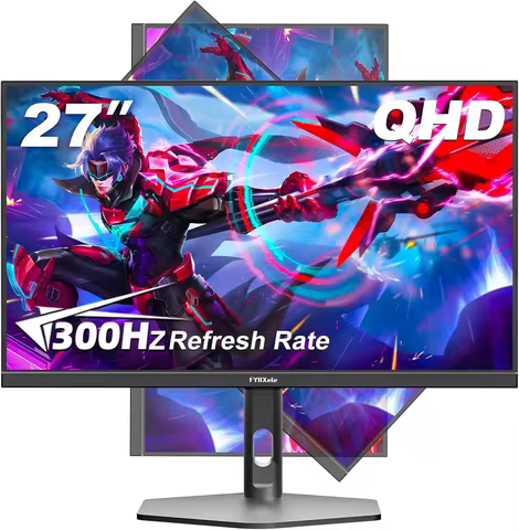 FYHXele 27 inch Gaming Monitor 300 Hz QHD 0.8ms GTG Ultra Slim Computer Monitor Adjustable PC Monito