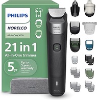 Norelco Philips All-in-One 21-Piece Trimmer 5000 Series - Electric Shaver and Clipper for Face, Bear