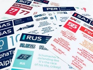 26|New Hot Sale Adhesive Sticker Hamilton Alon Sovitel Zhou Guanyu Max F1 Rider Theme
