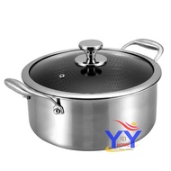 SUS 316 Stainless Steel Sampinlais Original Honeycomb One Side Non-Stick Pot With Two Handle / Soup Pot / Milk Pot