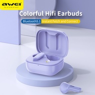 Awei T36 TWS Pro หูฟังบลูทูธไร้สายขนาดเล็ก หูฟังบลูทูธไร้สายลดเสียงรบกวนอัจฉริยะลดเลย์เสียงเบสเล่นเก