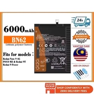 BSS Compatible For RedMi 9T / POCO M3 BN62 Battery Bateri 6000mAh M2010J19SC M2010J19CG M2010J19SL