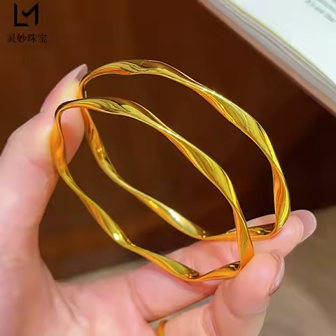 Eternal Meaning Mobius Ring Closed Bangle For Women 24K Gold AU999 Infinite shape represents perfect