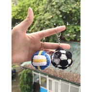 Soccer and soccer wool keychain