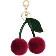 Cherry Keychain Plush Cherry Keychain Bag Charms for Handbags Fuzzy Cherry Purse Charms Backpack Acc