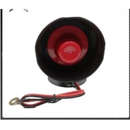 Loud Security Alarm Siren Horn Speaker Single Tone for Vehicles Car Van Lorry (Black + Red)