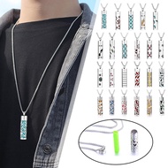 Stainless Steel Hollow Vertical Bar Air Freshener Oil Diffuser Locket Charm Pendant Necklace O5b8
