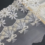 1 Meter Beads Premium Designer Border Lace for Wedding Dress / Border Lace