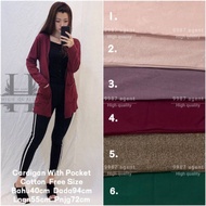 Cardigan Cotton Long Cardigan Muslimah Longsleeve Cardigan Plain Women Outerwear