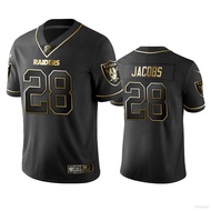 MY Las Vegas Raiders NFL Football Jersey Jacobs T Shirt Jersey Balck Vintage Gold Loose Casual Tee YM