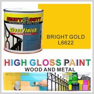 LG6622 BRIGHT GOLD 1L ( 1 LITER ) HEAVY DUTY High Gloss Finish Paint for Wood &amp; Metal ( Fast Dry / Good Coverage )