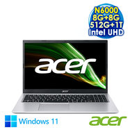 【全面升級特仕版】ACER Aspire 3 A315-35-P4CG 銀 15.6吋筆電 (FHD/Intel N6000/8G+8G DDR4/512G PCIE SSD+1T HDD/WIN 11)