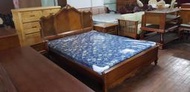 歐式雙人標準床組含床頭櫃 一格二手家具 臥房實木家具 懷舊時尚