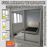 6feet Full Melamine Antijump Wardrobe (Full Mirror Door/Transparent Door/Glass Door)