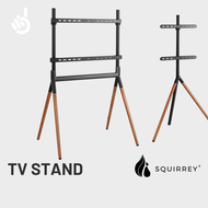Squirrey LuxeLounge Artisan [ Screen Size: 45"-70", Snap Lock, 70º Swivel, Cable Management, Steel Frame, Aesthetic Wood Base Design, Rubber Base, Simplicity, Stylish TV Stand, Home, Accessories ]