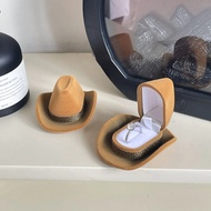 Woody Hat Ring Box Creative Jewelry Box Valentine's Day Gift Surprise Proposal Gift Box Retro Ring B