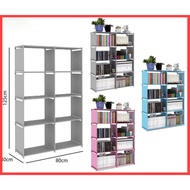 Rak Buku 8 Kolum 8 Cube Storage Bookshelf Korean DIY 5 Tiers 8 Columns Book Shelf Storage Rack
