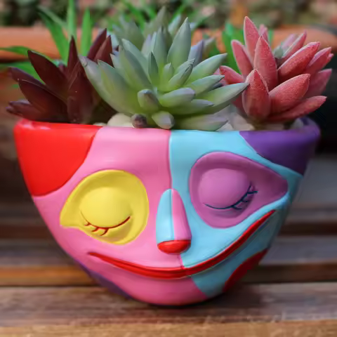 1pc Unique Colorful Grimace Flower Pots, Garden Succulent Pots, Home Decor, Room Decor, Holiday Deco