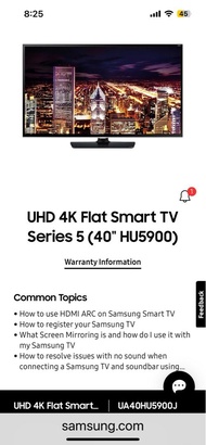 Samsung 40吋 UHD 4K 平面智能電視